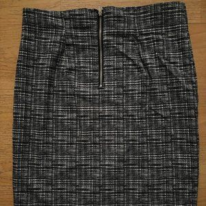 Andrea Jovine Black and White Cotton Knee Length Skirt